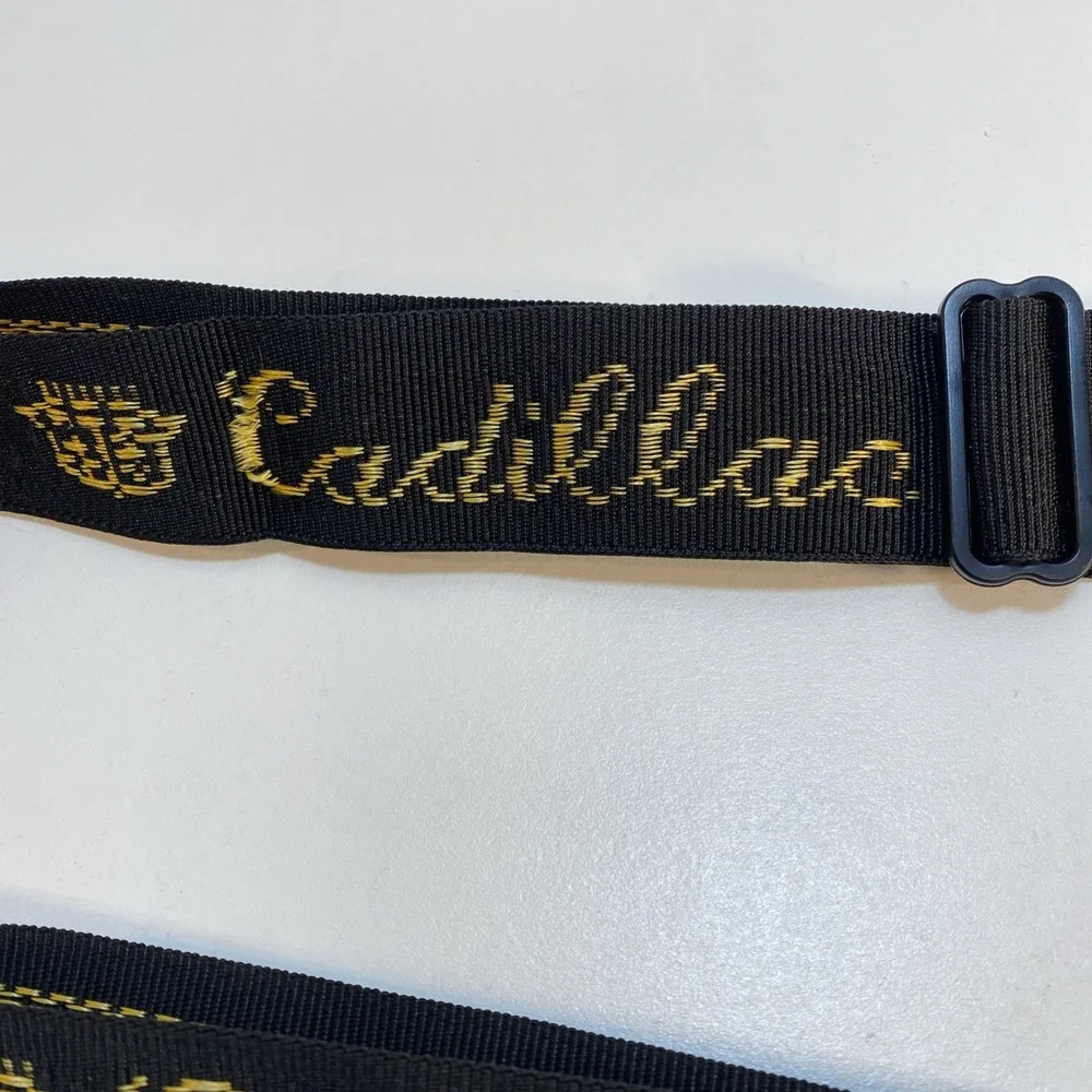 Cadillac Luggage Adjustable Strap Woven Logo Black Gold‎ Buckle Approx 70